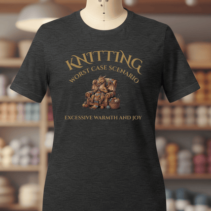 Knitting Scenario T-Shirt Dark Grey / S