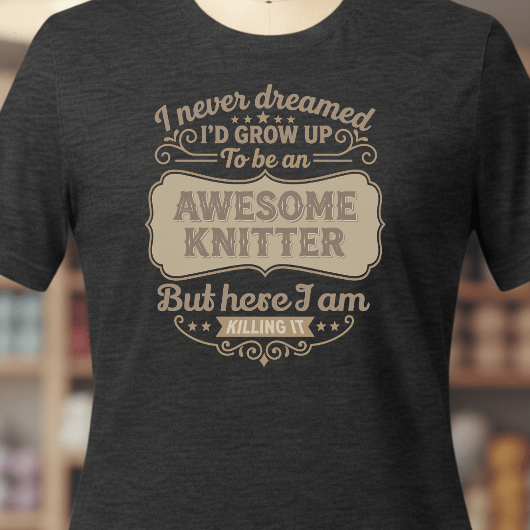 Awesome Knitter T-Shirt Dark Grey / XS