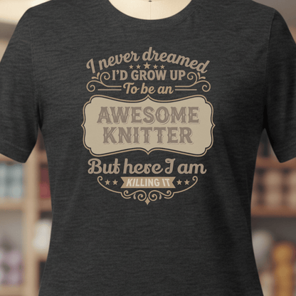 Awesome Knitter T-Shirt Dark Grey / XS
