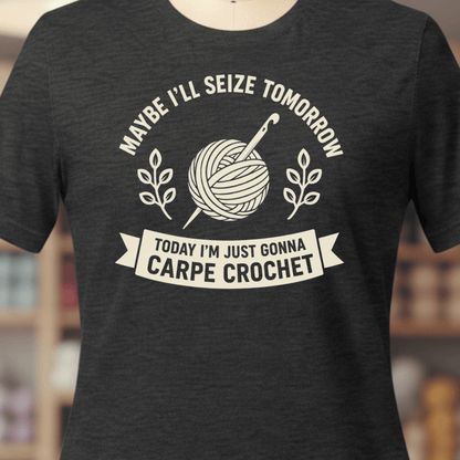 Carpe Crochet T-Shirt Dark Grey / XS