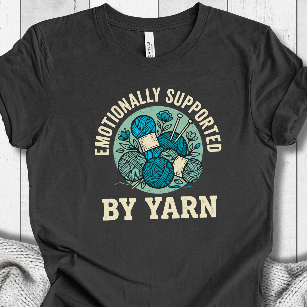 Emotionally Supported By Yarn T-Shirt Dark Grey / XS