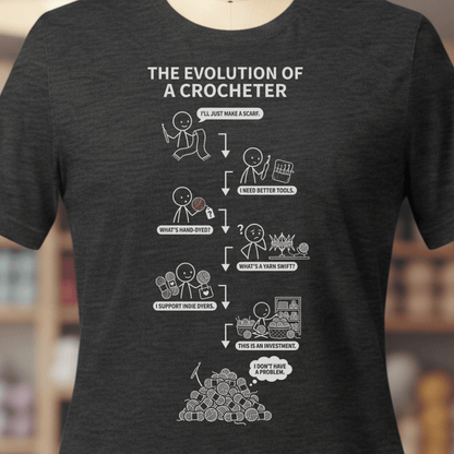 Evolution of A Crocheter T-Shirt Dark Grey / XS