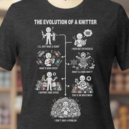 Evolution of A Knitter T-Shirt Dark Grey / XS