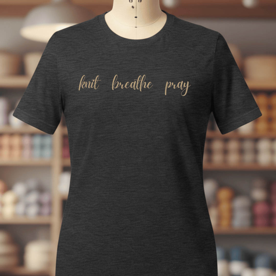 Knit Breathe Pray T-Shirt Dark Grey / XS