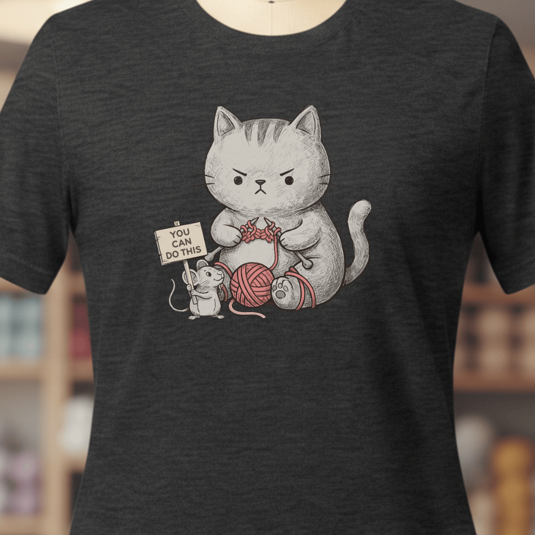 Knitter Support Mouse T-Shirt Dark Grey / XS