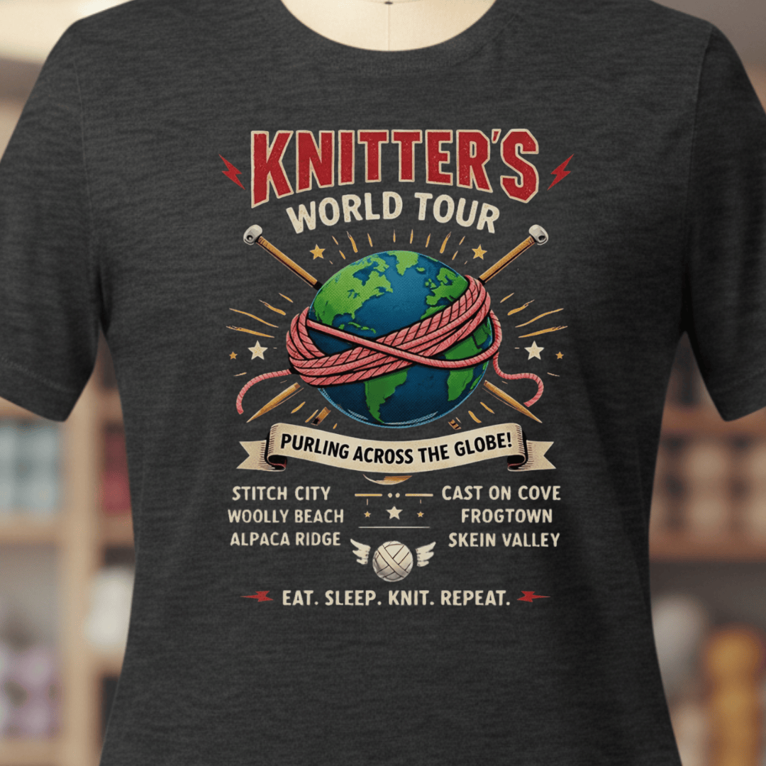 Knitters World Tour T-Shirt Dark Grey / XS