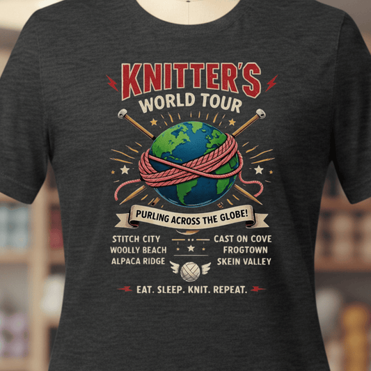 Knitters World Tour T-Shirt Dark Grey / XS