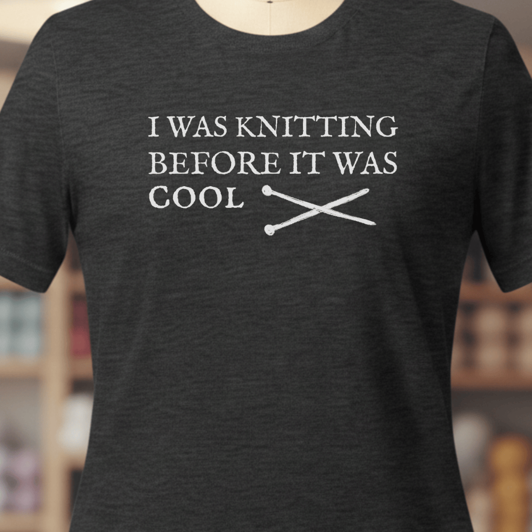 Knitting Before It Was Cool T-Shirt Dark Grey / XS