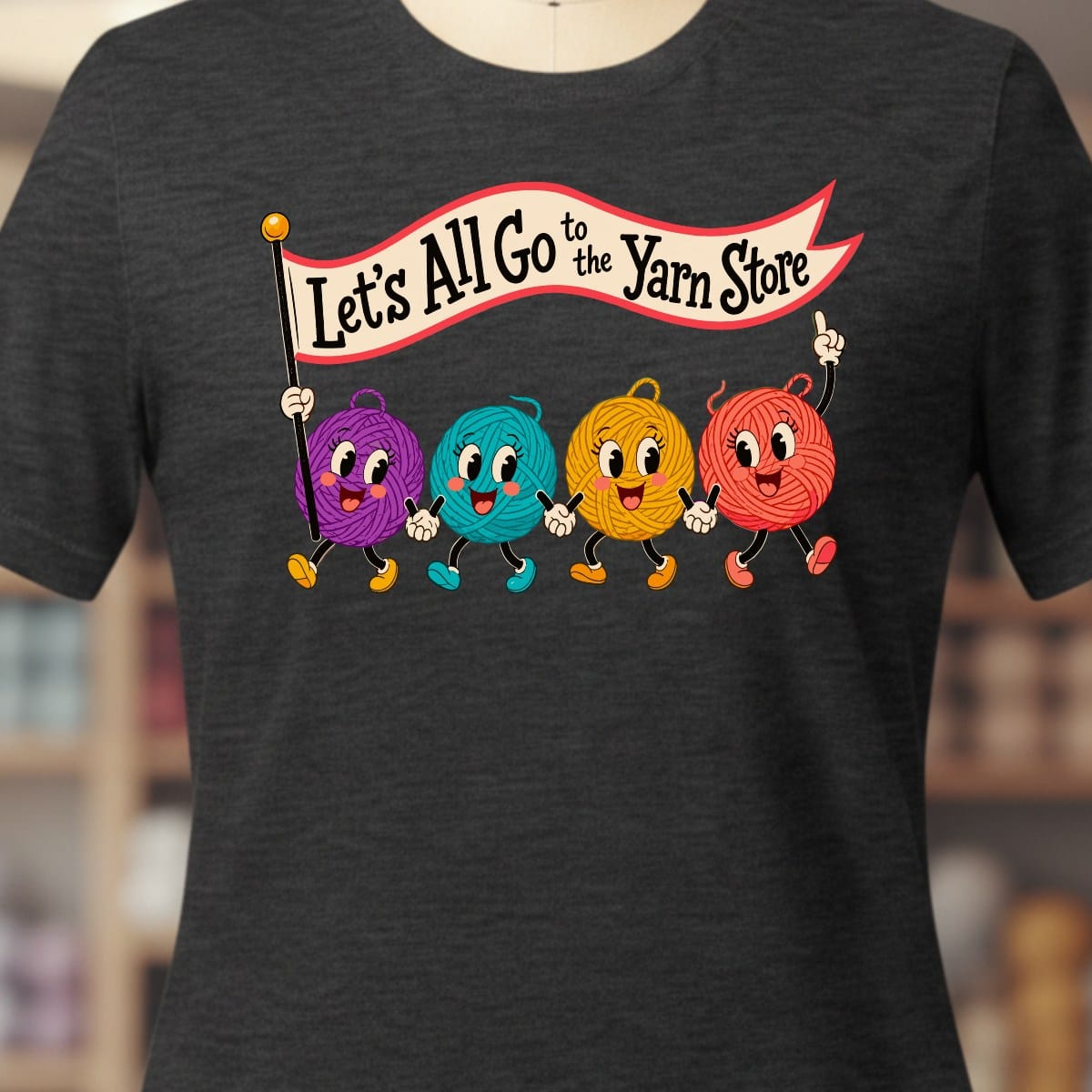 Let's All Go T-Shirt Dark Grey / XS
