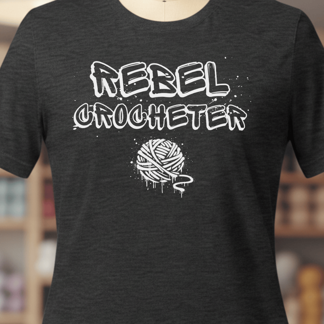 Rebel Crocheter T-Shirt Dark Grey / XS