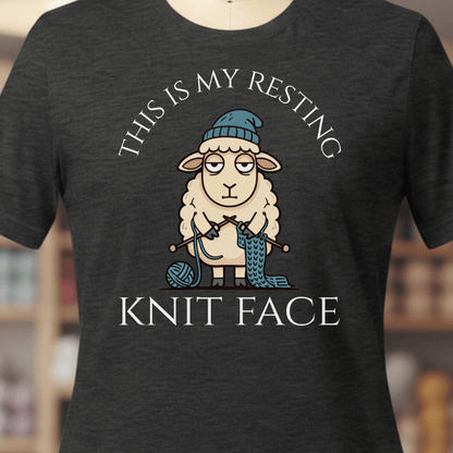 Resting Knit Face T-Shirt Dark Grey / XS