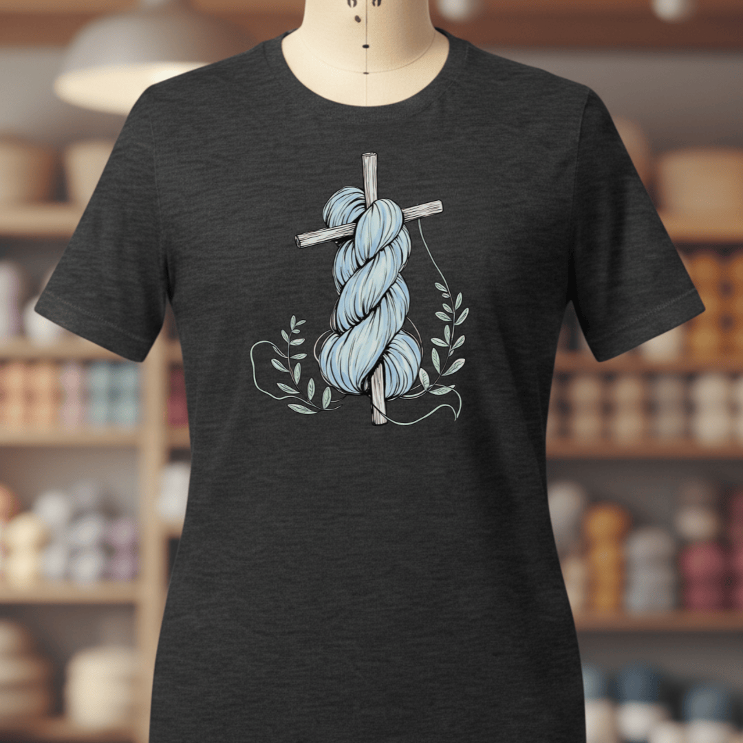 Skein On A Cross T-Shirt Dark Grey / XS