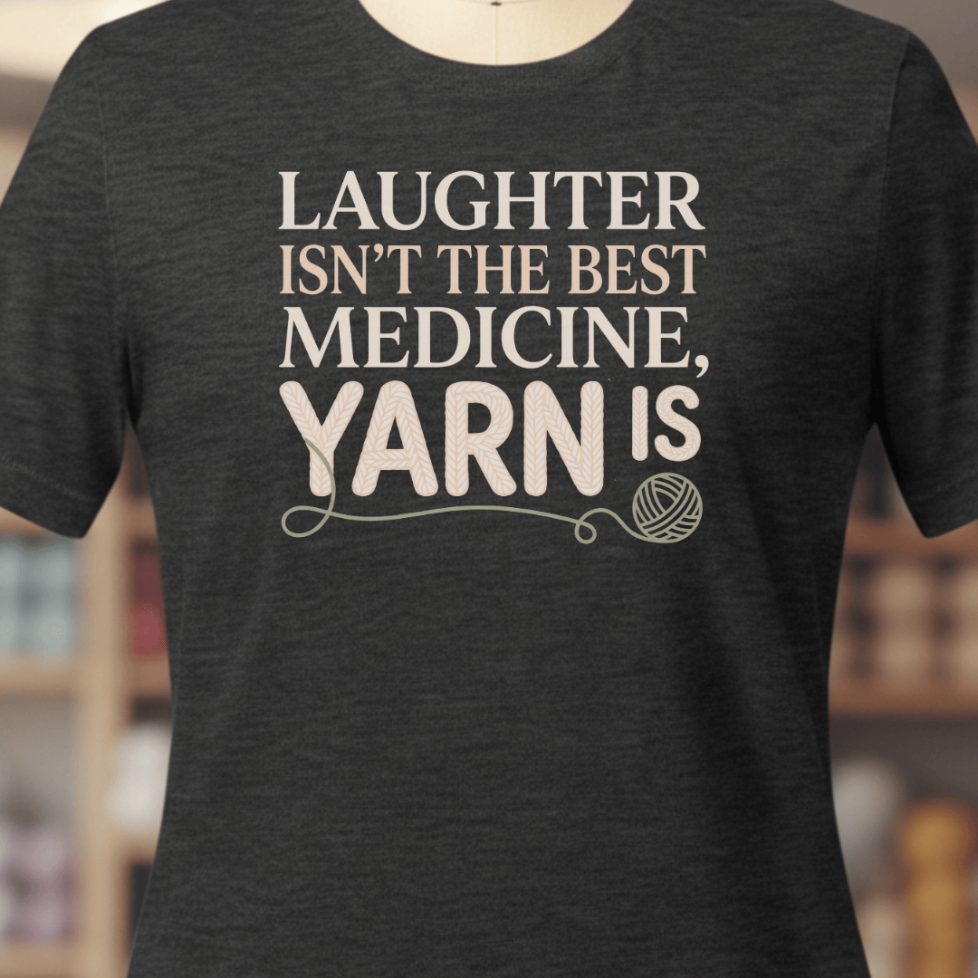 Yarn Is The Best Medicine T-Shirt Dark Grey / XS