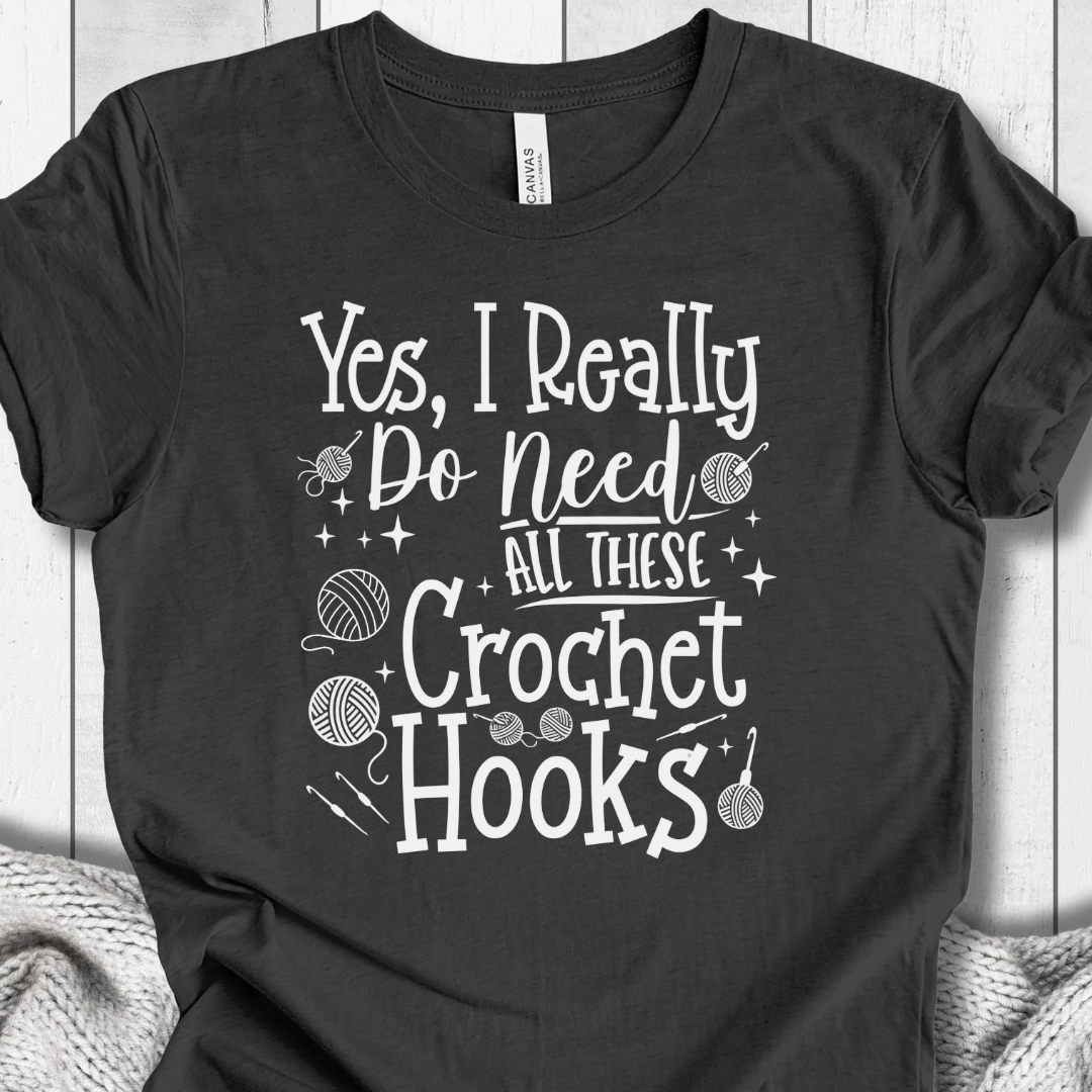 Yes I really Need These Hooks T-Shirt Dark Grey / XS