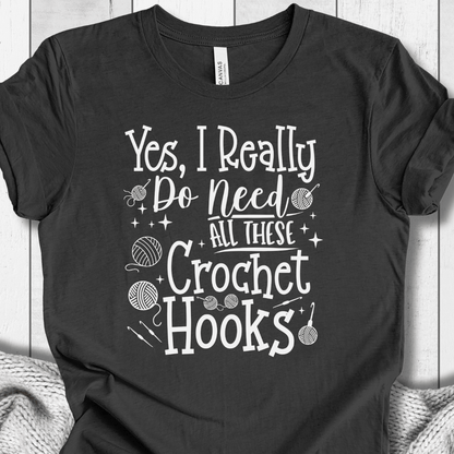 Yes I really Need These Hooks T-Shirt Dark Grey / XS
