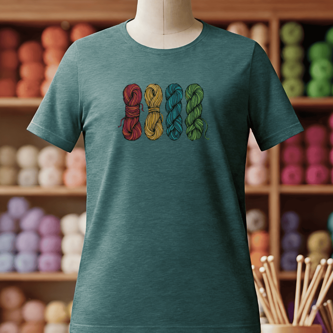 4 Sketched Skeins T-Shirt Deep Teal / S