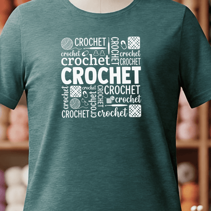 Crochet Word T-Shirt Deep Teal / S