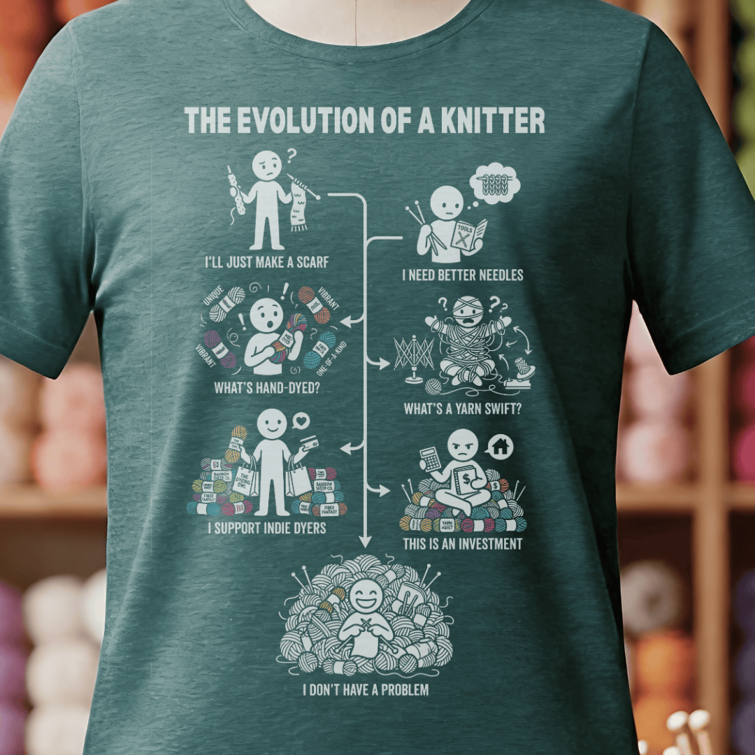 Evolution of A Knitter T-Shirt Deep Teal / S