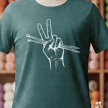 Knit For Peace T-Shirt Deep Teal / S