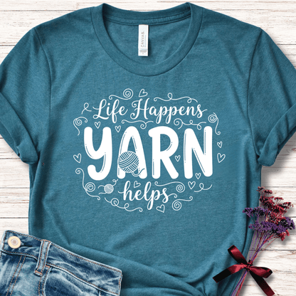 Life Happens, Yarn Helps T-Shirt Deep Teal / S