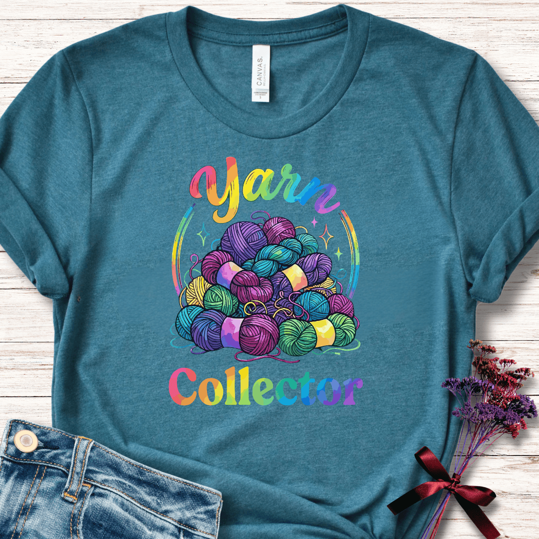 Yarn Collector - Rainbow T-Shirt Deep Teal / S
