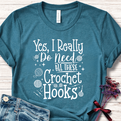 Yes I really Need These Hooks T-Shirt Deep Teal / S