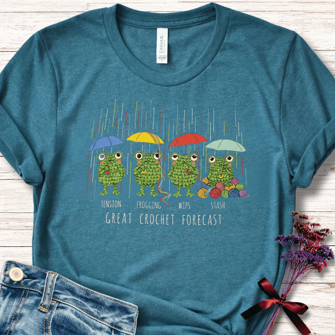 Crochet Forecast T-Shirt Heather Deep Teal / S