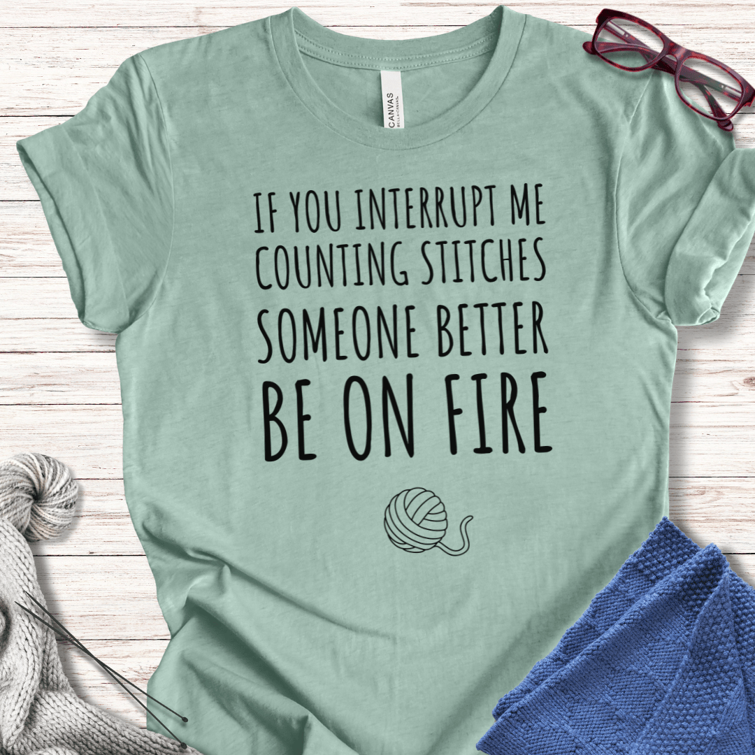 Counting Stitches T-Shirt Heather Prism Dusty Blue / XS