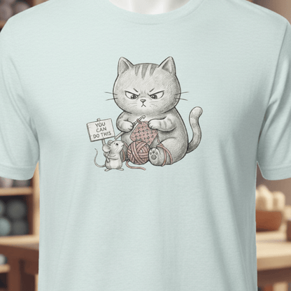 Crochet Support Mouse T-Shirt Ice Blue / XS