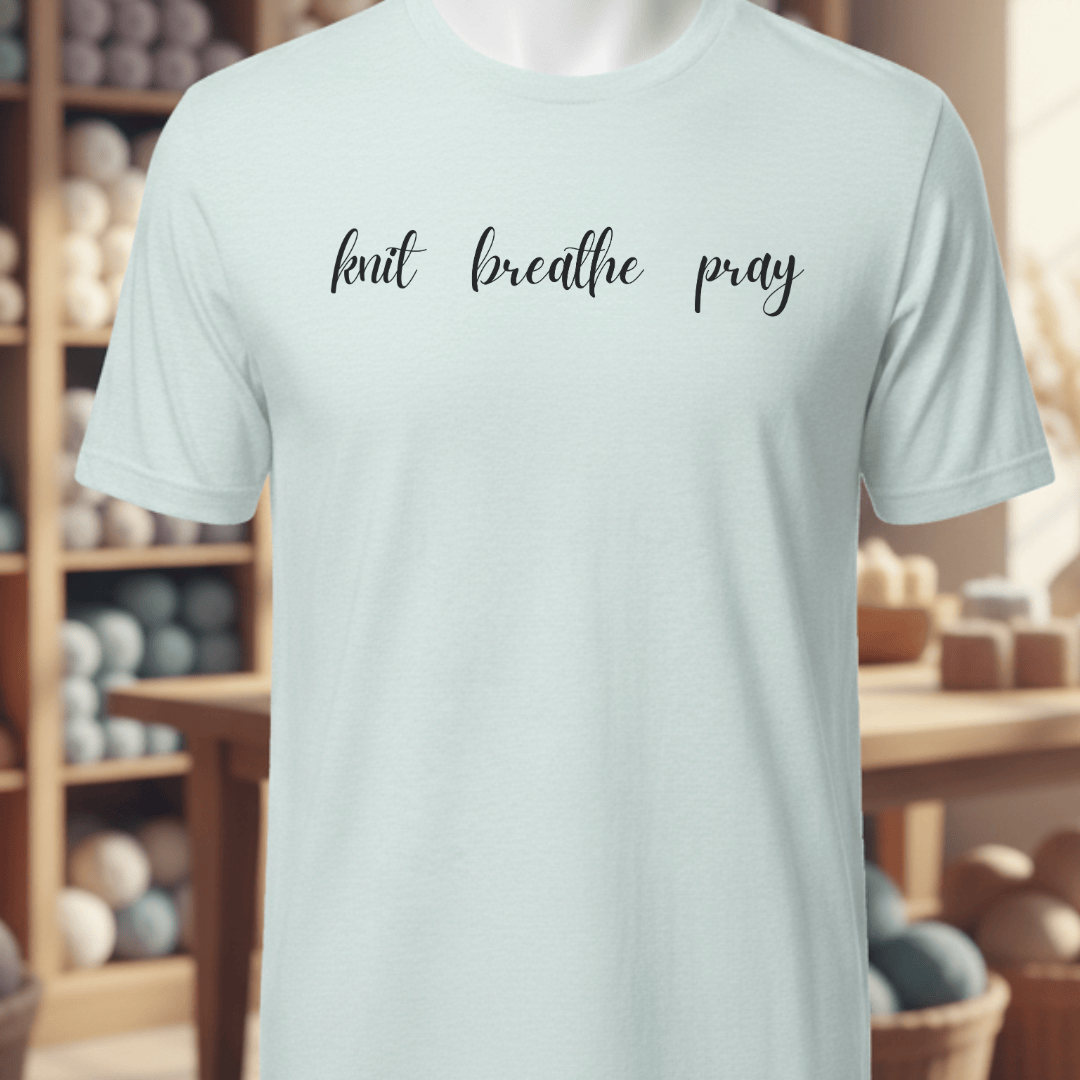 Knit Breathe Pray T-Shirt Ice Blue / XS
