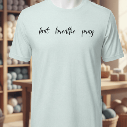 Knit Breathe Pray T-Shirt Ice Blue / XS