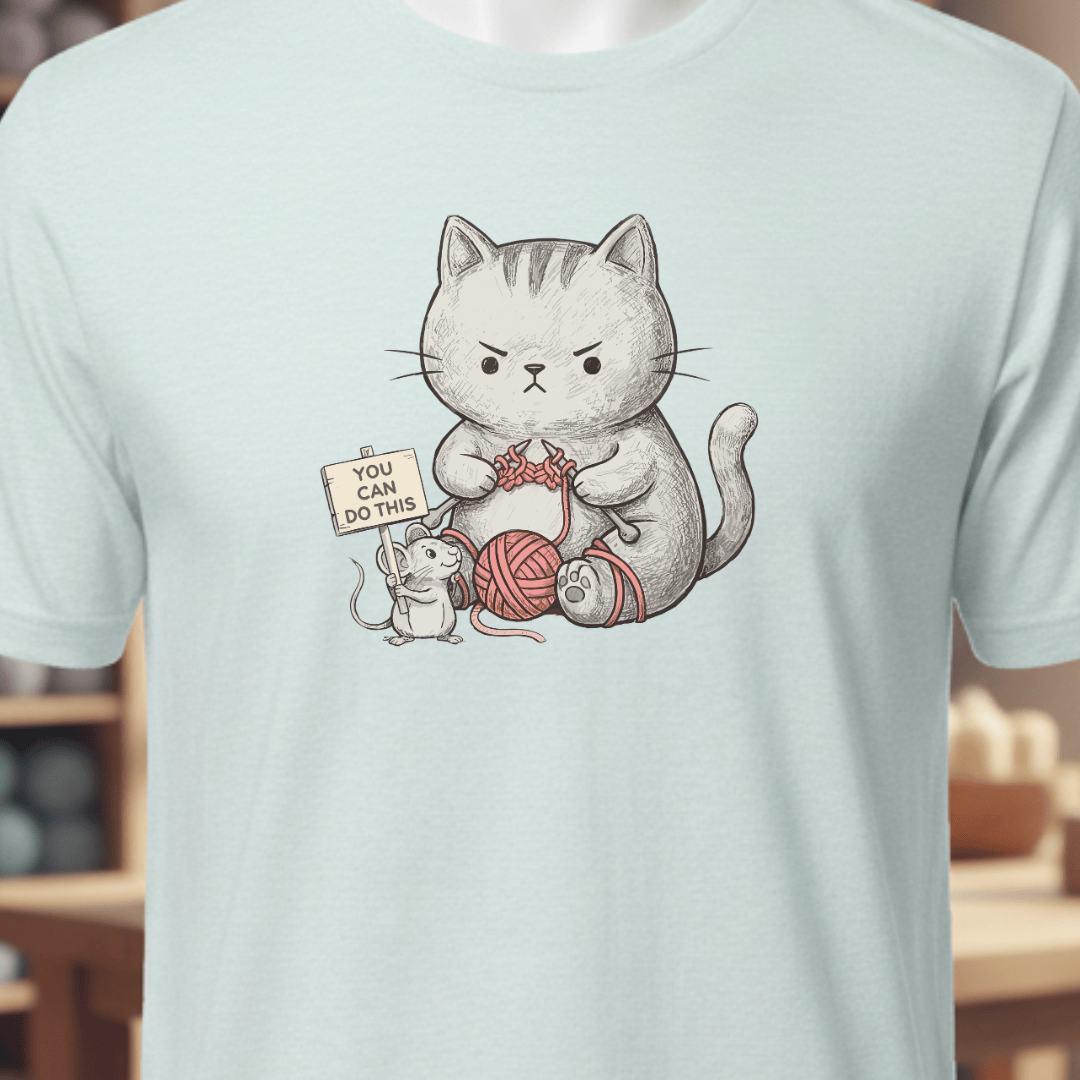 Knitter Support Mouse T-Shirt Ice Blue / XS