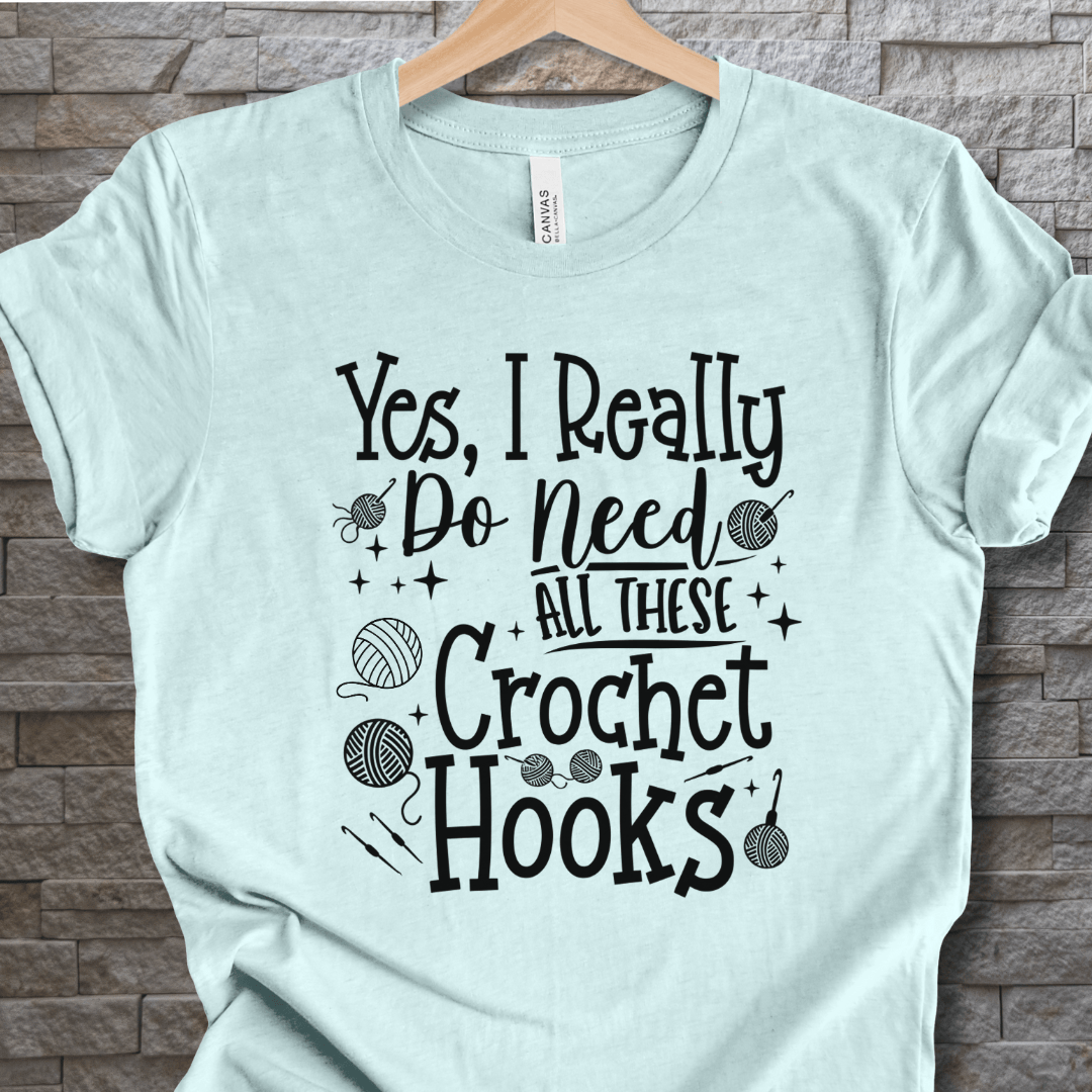 Yes I really Need These Hooks T-Shirt Ice Blue / XS