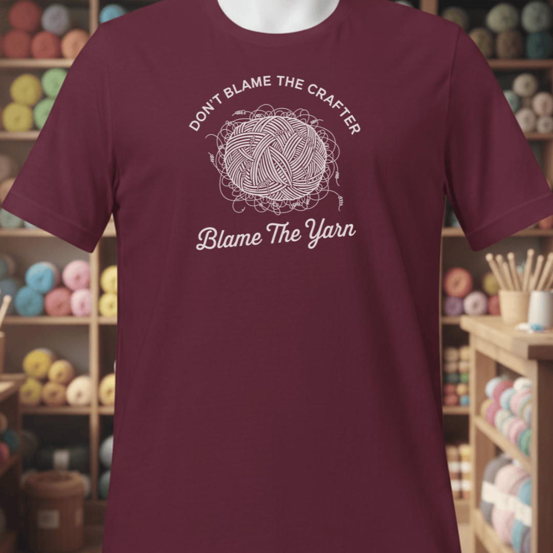 Blame The Yarn T-Shirt Maroon / S