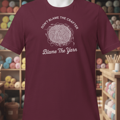 Blame The Yarn T-Shirt Maroon / S