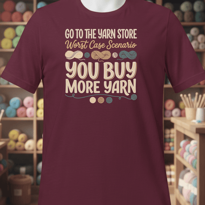 Buy More Yarn T-Shirt Maroon / S