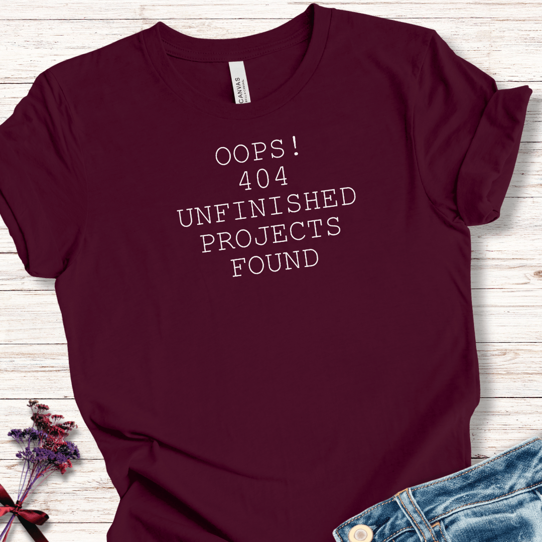 404 Error T-Shirt Maroon / XS