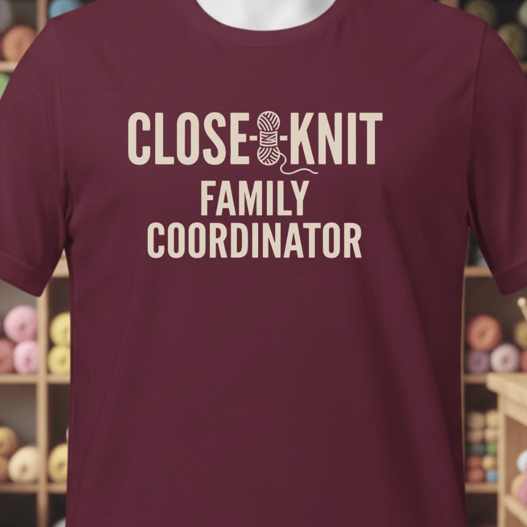 Close Knit Family T-Shirt Maroon / XS