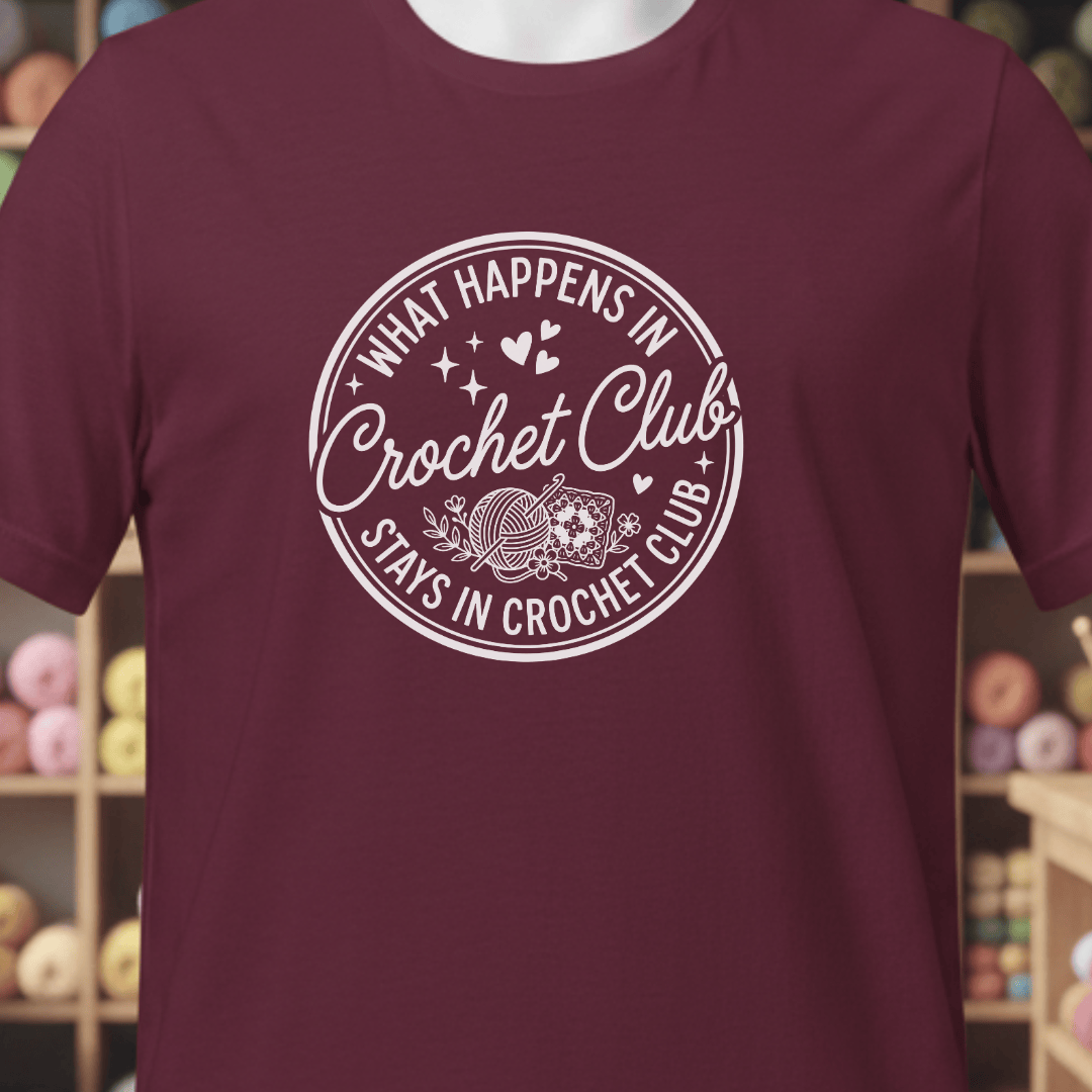 Crochet Club T-Shirt Maroon / XS