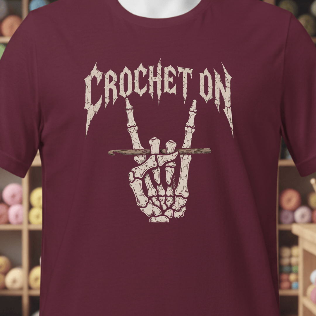 Crochet On T-Shirt Maroon / XS
