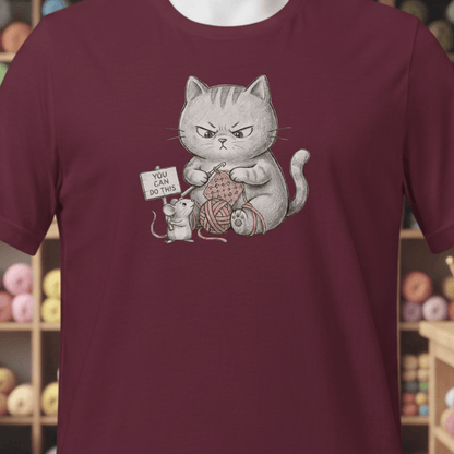 Crochet Support Mouse T-Shirt Maroon / XS