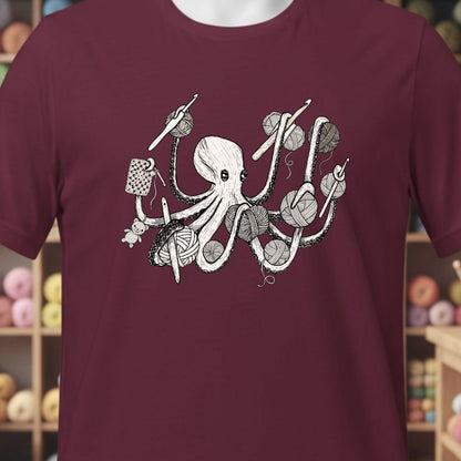 Crochetpus T-Shirt Maroon / XS