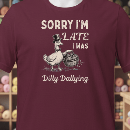Dilly Dallying T-Shirt Maroon / XS