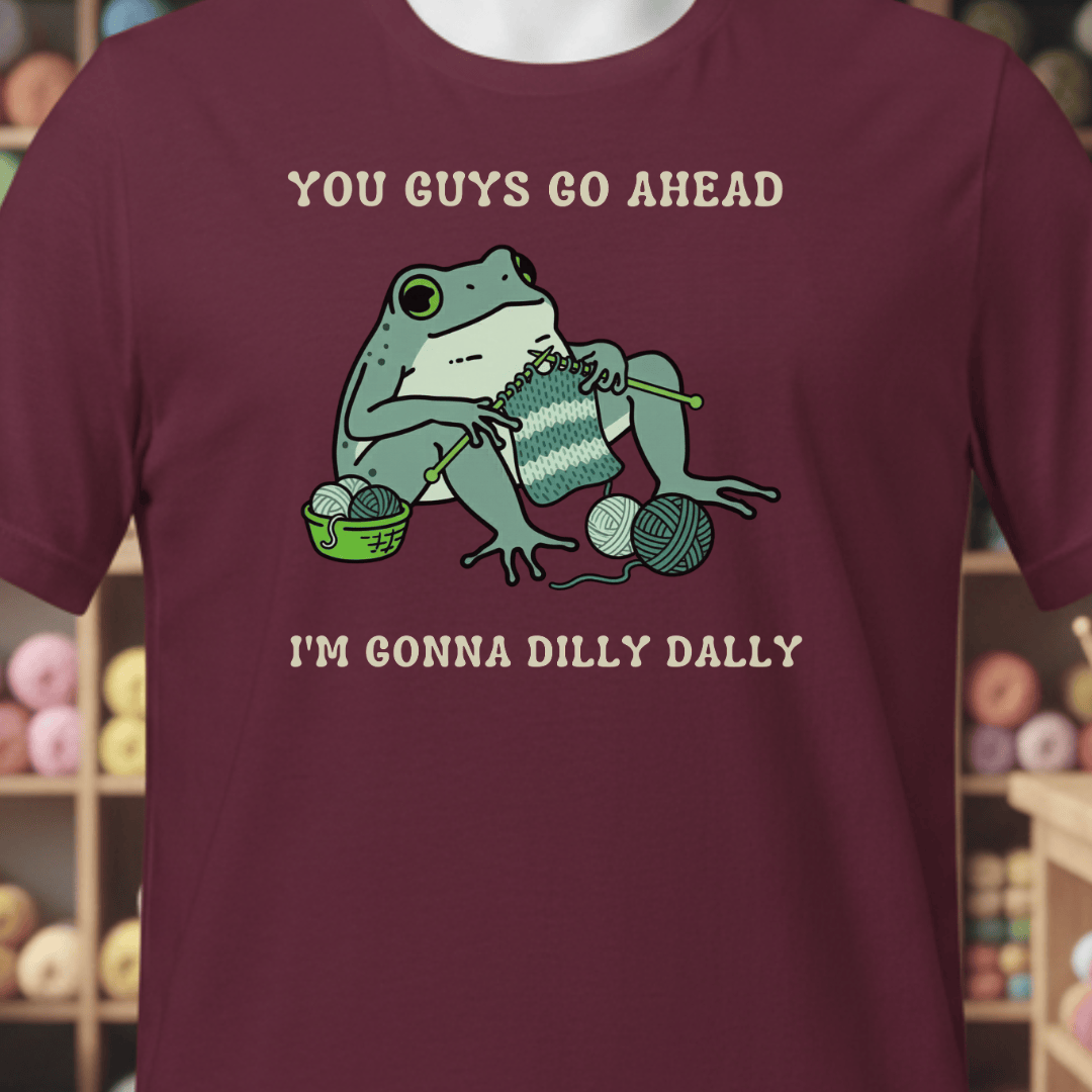 Frog Dilly Dallying T-Shirt Maroon / XS