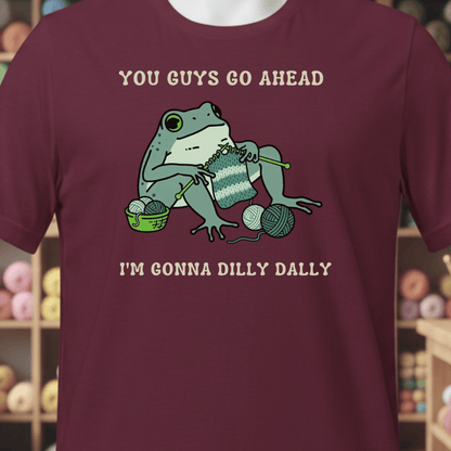 Frog Dilly Dallying T-Shirt Maroon / XS