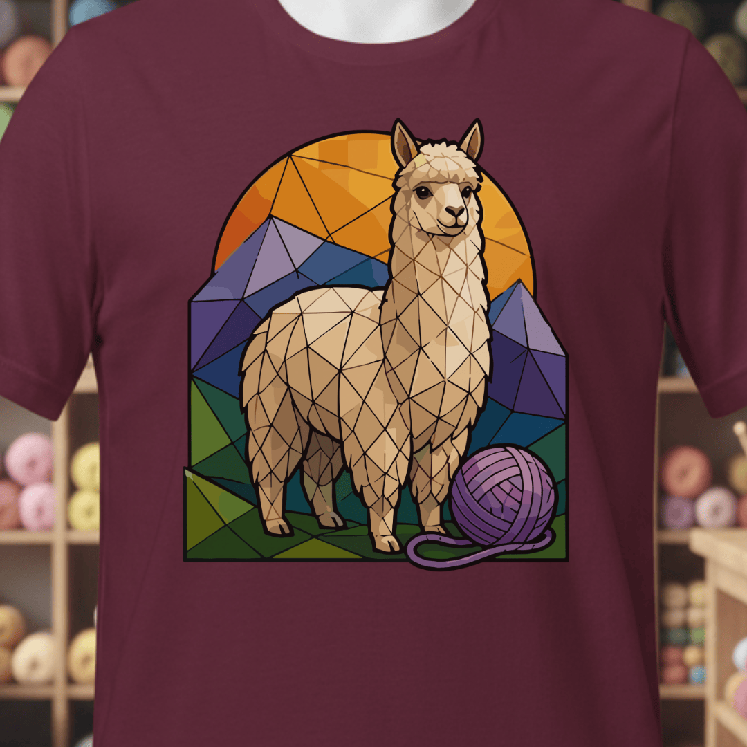 GeoAlpaca T-Shirt Maroon / XS