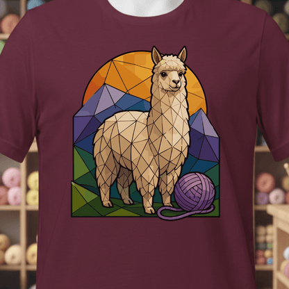 GeoAlpaca T-Shirt Maroon / XS