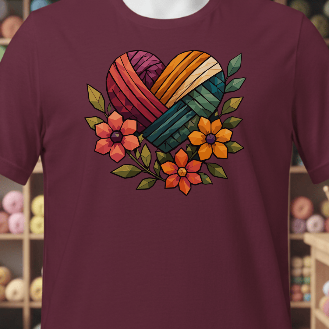 GeoHeart T-Shirt Maroon / XS