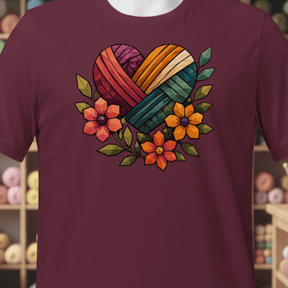 GeoHeart T-Shirt Maroon / XS