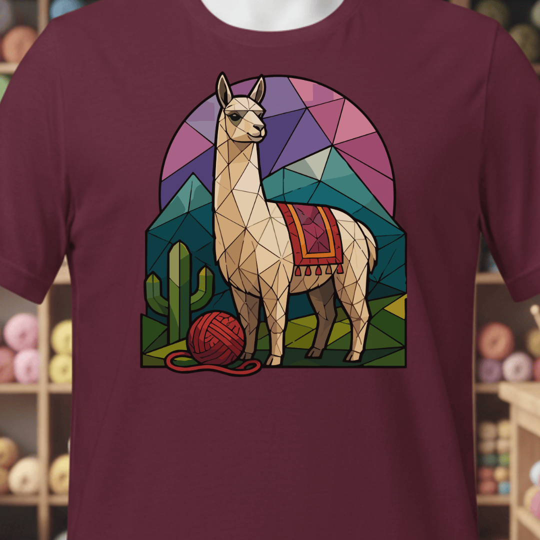 GeoLlama T-Shirt Maroon / XS